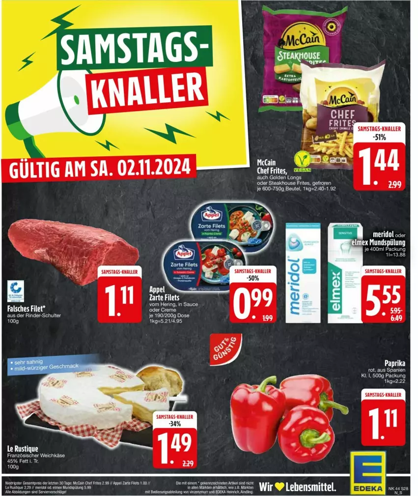 Aktueller Prospekt Edeka - Prospekte - von 28.10 bis 02.11.2024 - strona 30 - produkty: beutel, eis, französischer weichkäse, Golden Longs, hering, Käse, rind, rinder, ring, sauce, steak, Ti, weichkäse