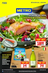 Gazetka promocyjna Metro - Food - Gazetka - ważna od 09.03 do 09.03.2022 - strona 1 - produkty: aqua, eis, filet, flasche, getränk, getränke, lachs, lachsfilet, mac, mango, Metro, milch, natur, nuss, Palette, pfirsich, rwe, salakis, Ti, tisch, top-hit, wein