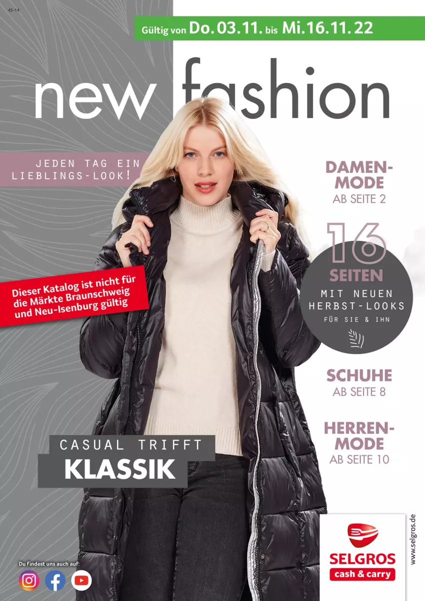 Aktueller Prospekt Selgros - New Fashion - von 03.11 bis 16.11.2022 - strona 1 - produkty: LG, Mode, schuhe, Ti