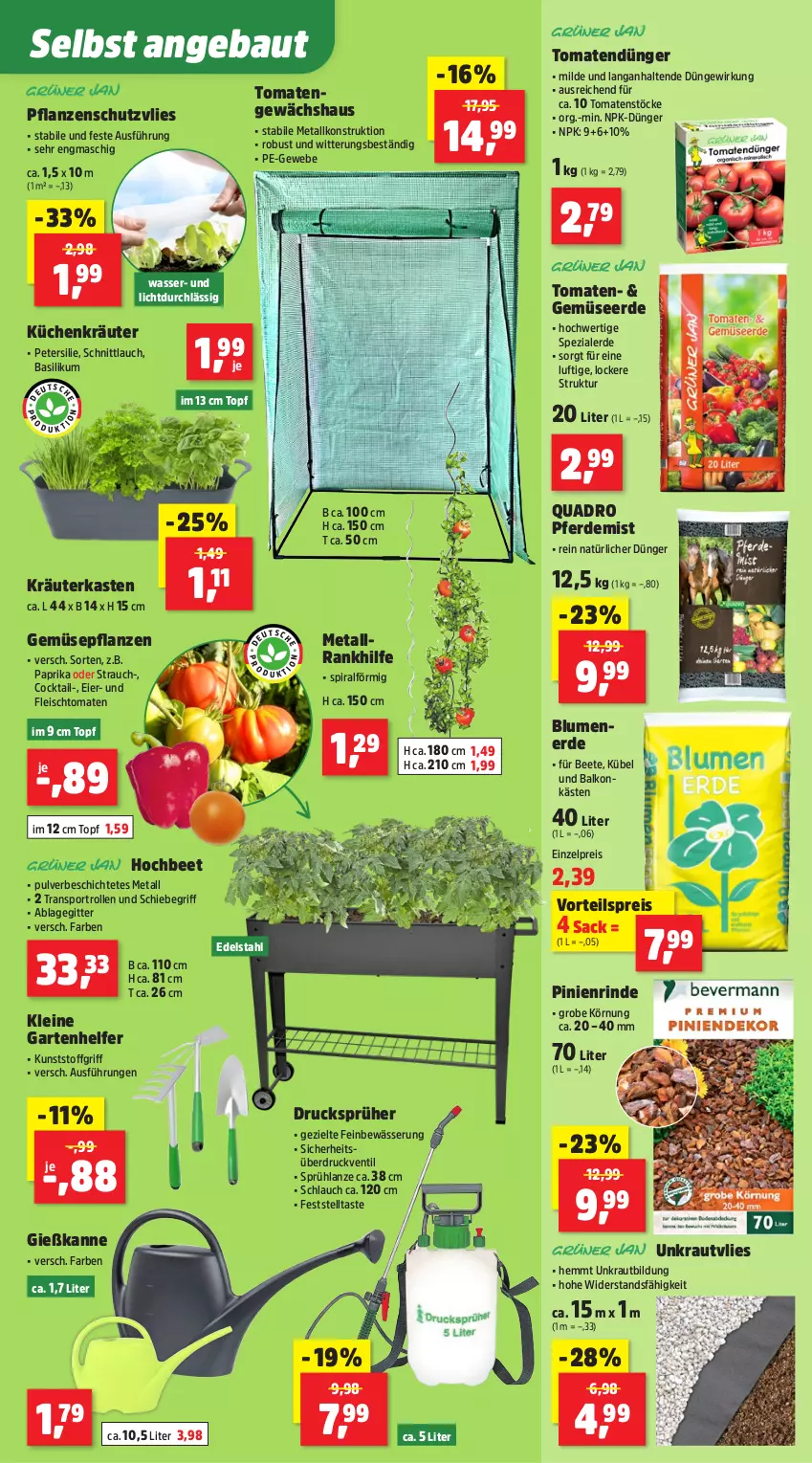 Aktueller Prospekt Thomas Philipps - von 05.05 bis 10.05.2025 - strona 6 - produkty: basilikum, Bau, blume, blumen, blumenerde, cocktail, dünger, edelstahl, eier, eis, erde, fleisch, Garten, Gemüseerde, Gewächshaus, Gießkanne, Kraut, kräuter, küche, Küchen, leine, paprika, petersilie, pflanze, pflanzen, quad, Quadro, Rauch, reis, rind, sac, schlauch, schnittlauch, Spezi, Sport, Ti, tomate, tomaten, topf, vorteilspreis, wasser