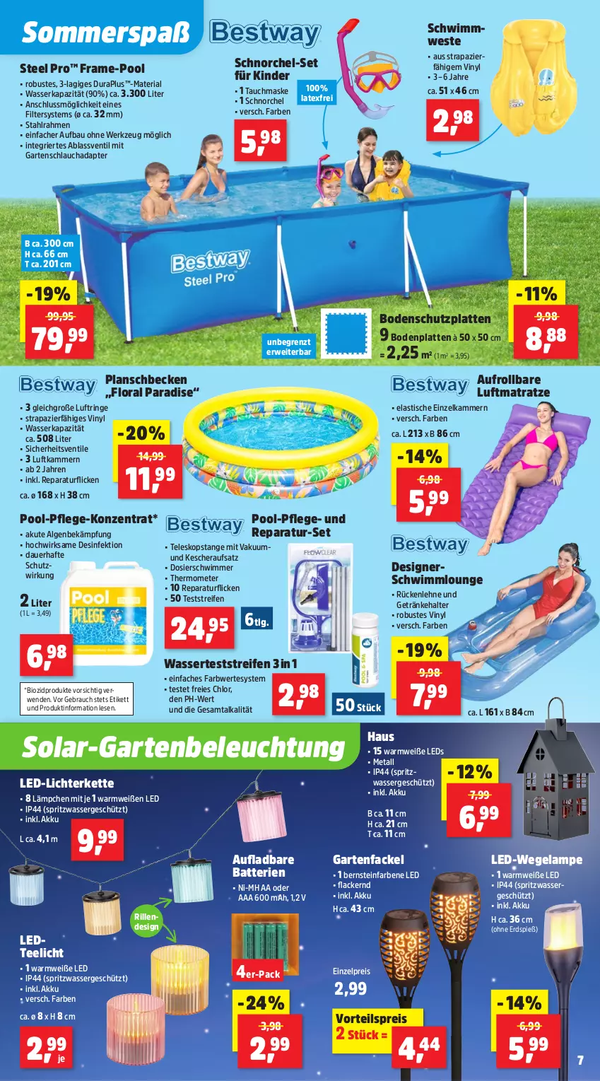 Aktueller Prospekt Thomas Philipps - von 05.05 bis 10.05.2025 - strona 8 - produkty: adapter, akku, asti, auer, batterie, batterien, Bau, beleuchtung, bio, biozidprodukte, Bodenplatte, Desinfektion, eis, Garten, Gartenfackel, gartenschlauch, getränk, getränke, getränkehalter, Kescher, Kescheraufsatz, Kette, Kinder, lack, Lacke, Lampe, latte, led-licht, leds, LG, lichterkette, luftmatratze, Maske, matratze, planschbecken, pool, Rauch, reifen, reis, Ria, ring, rückenlehne, rwe, schlauch, steel pro, tee, Teelicht, Teleskop, thermometer, Ti, tisch, vorteilspreis, wasser, werkzeug, Weste