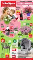 Gazetka promocyjna Thomas Philipps - Gazetka - ważna od 10.05 do 10.05.2025 - strona 1 - produkty: abdeckhaube, Blüte, hocker, Holz, kissen, Kranz, lamm, Lammfell, LG, Lobelie, loungesessel, petunie, pflanze, pflanzen, rosen, sekt, sessel, Sitzauflage, sitzkissen, stapelstuhl, stuhl, Ti, topf