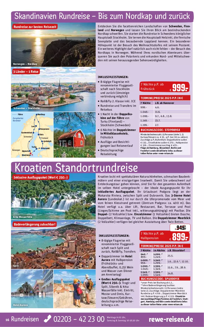 Aktueller Prospekt Rewe Reisen - Reiseprospekt - von 23.12.2024 bis 31.01.2025 - strona 16 - produkty: axe, Bad, Bau, bett, Betten, buch, decke, deutschsprachige reiseleitung, dusche, eis, ente, inklusivleistungen, kurtaxe, latte, Liege, natur, Nordsee, pool, reis, reiseverlauf, rum, rwe, schirme, Schmuck, Ti, uhr, wasser, wein