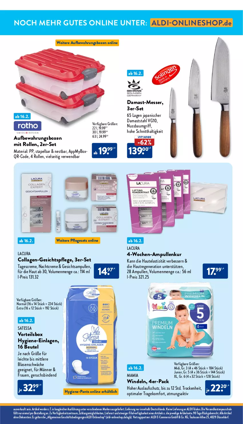 Aktueller Prospekt Aldi Nord - Von Montag - von 17.02 bis 22.02.2025 - strona 35 - produkty: aldi, alle artikel ohne dekoration, asti, aufbewahrungsbox, Bau, beutel, binden, Collagen, creme, dekoration, eis, erde, Hygiene-Pants, LG, mam, messer, nachtcreme, ndk, nuss, Pants, reis, Ria, rwe, Schal, Schale, tagescreme, Ti, windeln