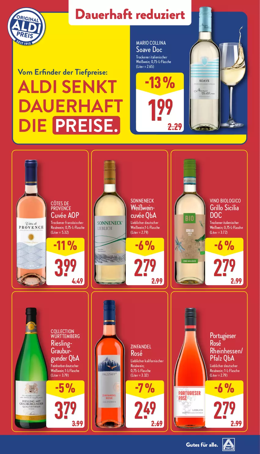 Aktueller Prospekt Aldi Nord - Von Montag - von 17.02 bis 22.02.2025 - strona 38 - produkty: aldi, auer, bio, burgunder, Côtes de Provence, cuvée, eis, flasche, gin, grauburgunder, grill, grillo, reis, riesling, roséwein, Ti, tiefpreis, wein, Weißwein, ZTE