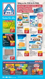 Gazetka promocyjna Aldi Nord - Von Montag - Gazetka - ważna od 22.02 do 22.02.2025 - strona 1 - produkty: actimel, aldi, aprikose, aprikosen, Becher, berentzen, beutel, danone, eis, elle, feta, flasche, frucht, fruchtgummi, Fußmatte, gin, haribo, hartweizen, lamm, Lammrücken, likör, milch, nuss, reis, tafeltrauben, Tasche, taschen, teigwaren, teller, Ti, tiefpreis, trauben, ZTE