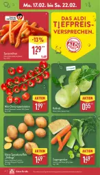 Gazetka promocyjna Aldi Nord - Von Montag - Gazetka - ważna od 22.02 do 22.02.2025 - strona 2 - produkty: aldi, beutel, eis, kartoffel, kartoffeln, kohlrabi, leine, LG, möhren, reis, rispentomaten, Schal, Schale, speisekartoffeln, speisemöhren, suppe, suppen, Ti, tomate, tomaten, ZTE