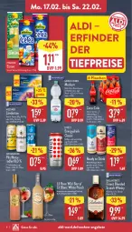 Gazetka promocyjna Aldi Nord - Von Montag - Gazetka - ważna od 22.02 do 22.02.2025 - strona 8 - produkty: aldi, alkohol, Alwa, angebot, angebote, ball, blended scotch, blended scotch whisky, coca-cola, cocktail, cola, drink, Effect, eis, eistee, elle, flasche, gerolsteine, gerolsteiner, getränk, krombache, krombacher, krombacher pils, Ländertee, mineralwasser, natur, natürliches mineralwasser, pfanne, Pfanner, pils, radler, reis, scotch, scotch whisky, steiner, tee, teller, Ti, tiefpreis, wasser, wein, whisky, Wild, wild berry, zucker