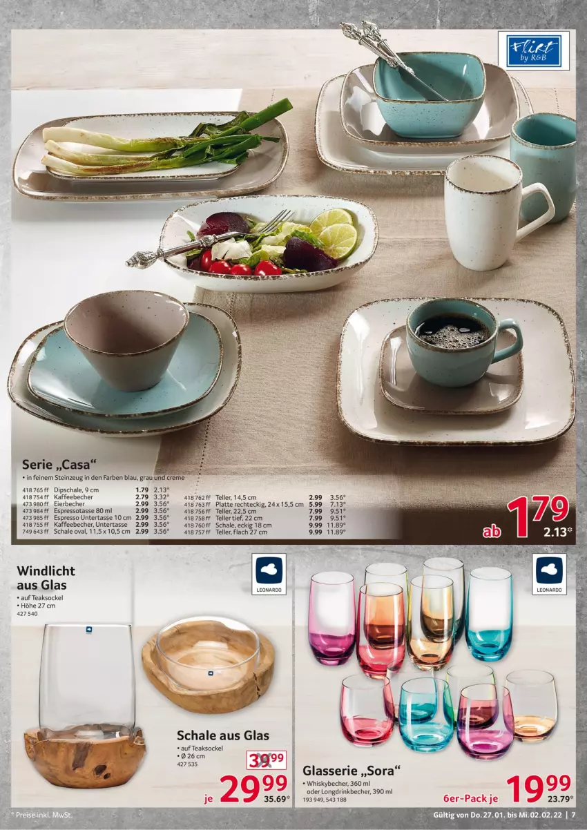 Aktueller Prospekt Selgros - Vorschau:
            Nonfood - von 27.01 bis 02.02.2022 - strona 7 - produkty: Becher, creme, dip, Dipschale, drink, eier, Eierbecher, elle, espresso, kaffee, kaffeebecher, latte, Schal, Schale, tasse, teller, Ti, whisky, Whiskybecher, windlicht