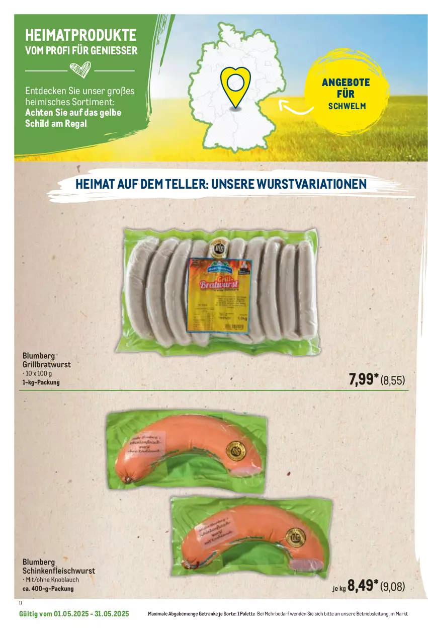 Aktueller Prospekt Metro - Regionaler Flyer - von 01.05 bis 31.05.2025 - strona 22 - produkty: angebot, angebote, bratwurst, decke, eis, elle, fleisch, fleischwurst, getränk, getränke, grill, grillbratwurst, knoblauch, Palette, regal, Ria, schinken, schinkenfleischwurst, teller, Ti, wurst