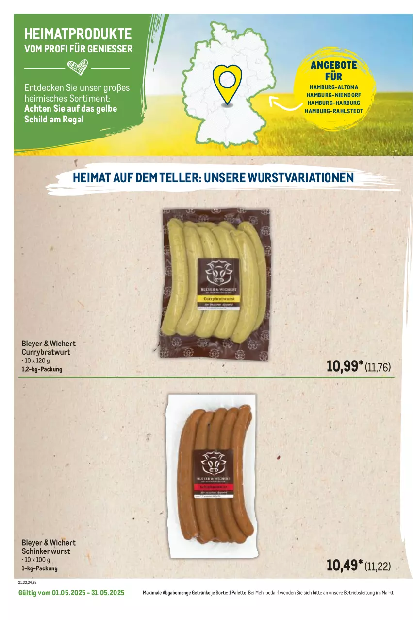 Aktueller Prospekt Metro - Regionaler Flyer - von 01.05 bis 31.05.2025 - strona 26 - produkty: angebot, angebote, bley, curry, decke, elle, getränk, getränke, Palette, regal, Ria, schinken, schinkenwurst, teller, Ti, wurst