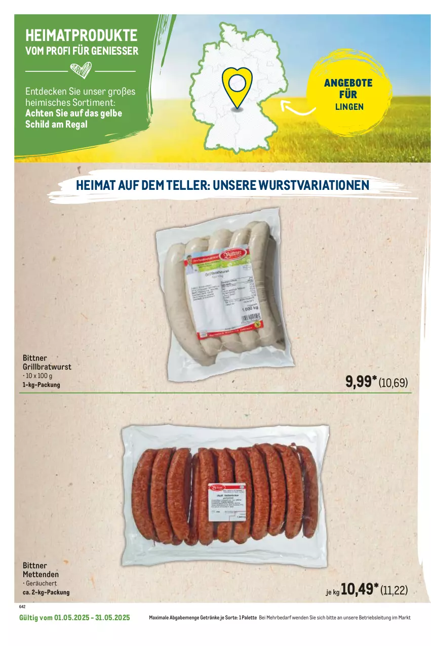 Aktueller Prospekt Metro - Regionaler Flyer - von 01.05 bis 31.05.2025 - strona 32 - produkty: angebot, angebote, bratwurst, decke, elle, getränk, getränke, grill, grillbratwurst, Mett, metten, Mettenden, Palette, regal, Ria, teller, Ti, wurst