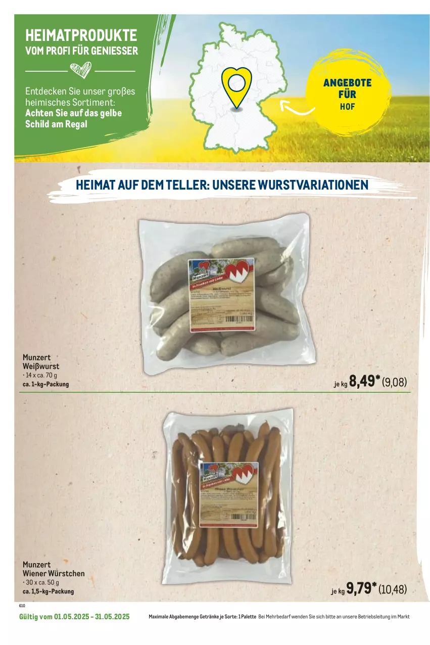 Aktueller Prospekt Metro - Regionaler Flyer - von 01.05 bis 31.05.2025 - strona 66 - produkty: angebot, angebote, decke, elle, getränk, getränke, Palette, regal, Ria, teller, Ti, Weißwurst, wiener, wiener würstchen, wurst, würstchen