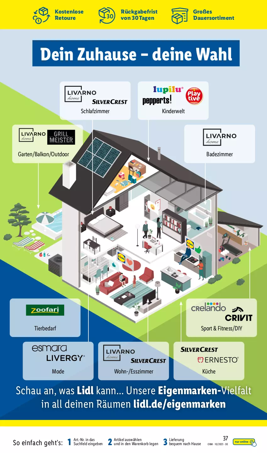 Aktueller Prospekt Lidl - Oktober-Highlights im Onlineshop - von 01.10 bis 31.10.2023 - strona 37 - produkty: auer, Bad, Esszimmer, Garten, Kinder, korb, küche, Mode, rwe, schlafzimmer, Sport, Ti, tierbedarf
