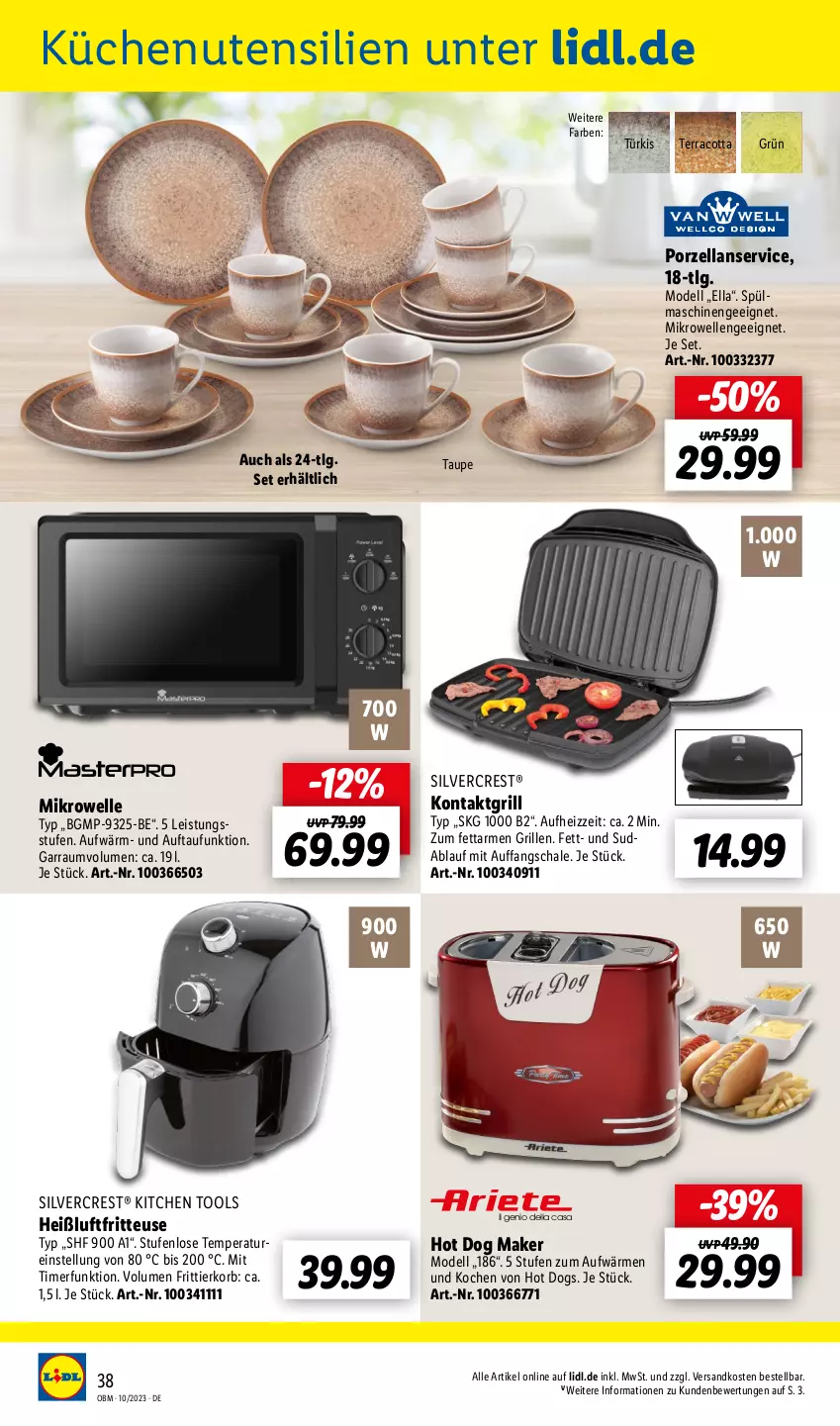 Aktueller Prospekt Lidl - Oktober-Highlights im Onlineshop - von 01.10 bis 31.10.2023 - strona 38 - produkty: dell, eis, elle, fritteuse, Frittierkorb, garraum, grill, Heißluftfritteuse, hot dog, kontaktgrill, korb, küche, Küchen, LG, mikrowelle, Mode, ndk, Schal, Schale, silvercrest, spülmaschinen, Ti, timer