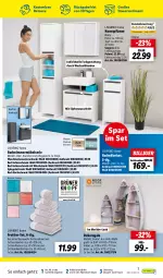 Gazetka promocyjna Lidl - Oktober-Highlights im Onlineshop - Gazetka - ważna od 31.10 do 31.10.2023 - strona 7 - produkty: auer, Bad, Badmöbel, Bau, baumwolle, Beckenunterschrank, dell, elle, Frottier-Set, hochschrank, Holz, korb, Kunstpflanze, LG, mint, möbel, Mode, pflanze, regal, Schrank, Seitenschrank, spiegel, spiegelschrank, Ti, topf, unterschrank, waschbecken, waschbeckenunterschrank, wäschekorb, wolle