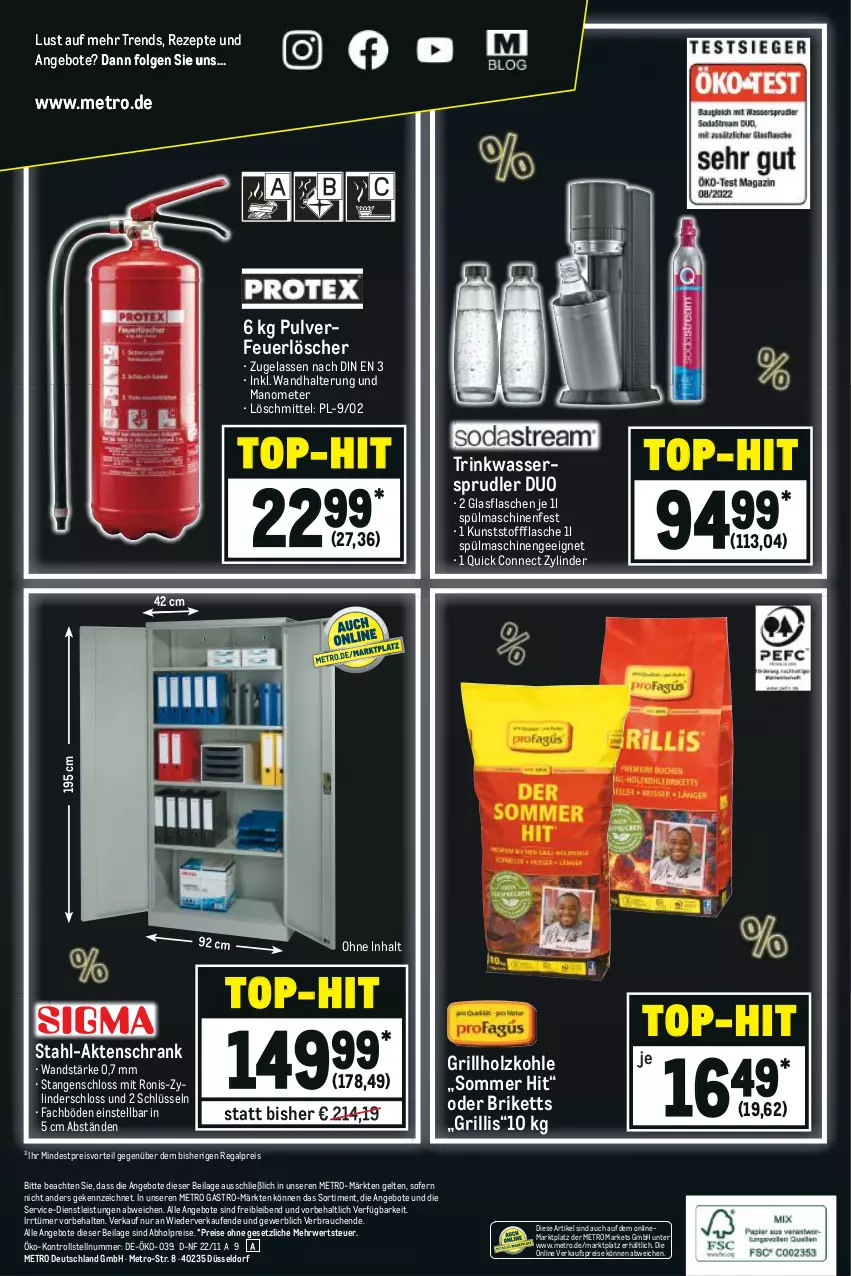 Aktueller Prospekt Metro - NonFood - von 03.11 bis 09.11.2022 - strona 20 - produkty: abholpreise, Aktenschrank, angebot, angebote, briketts, eis, flasche, glasflasche, grill, grillholzkohle, Holz, holzkohle, ilag, LG, Metro, metro gastro, preisvorteil, Rauch, regal, reis, rezept, rezepte, rwe, Schrank, spülmaschinen, Ti, top-hit, wandhalterung, wasser, wassersprudler