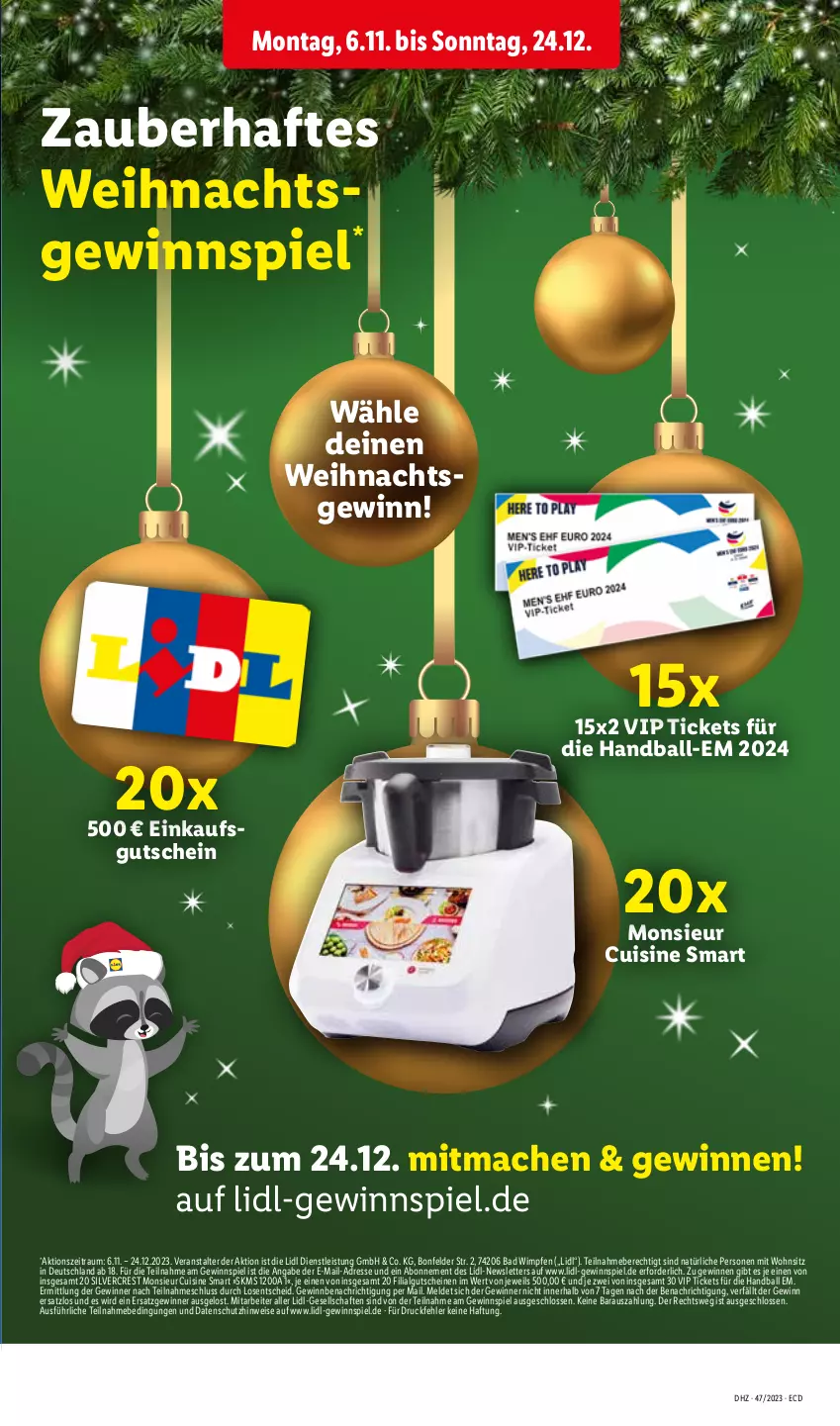 Aktueller Prospekt Lidl - Aktionsprospekt - von 20.11 bis 25.11.2023 - strona 13 - produkty: Bad, ball, eis, gewinnspiel, gutschein, gutscheine, LG, mac, Monsieur Cuisine, silvercrest, Ti