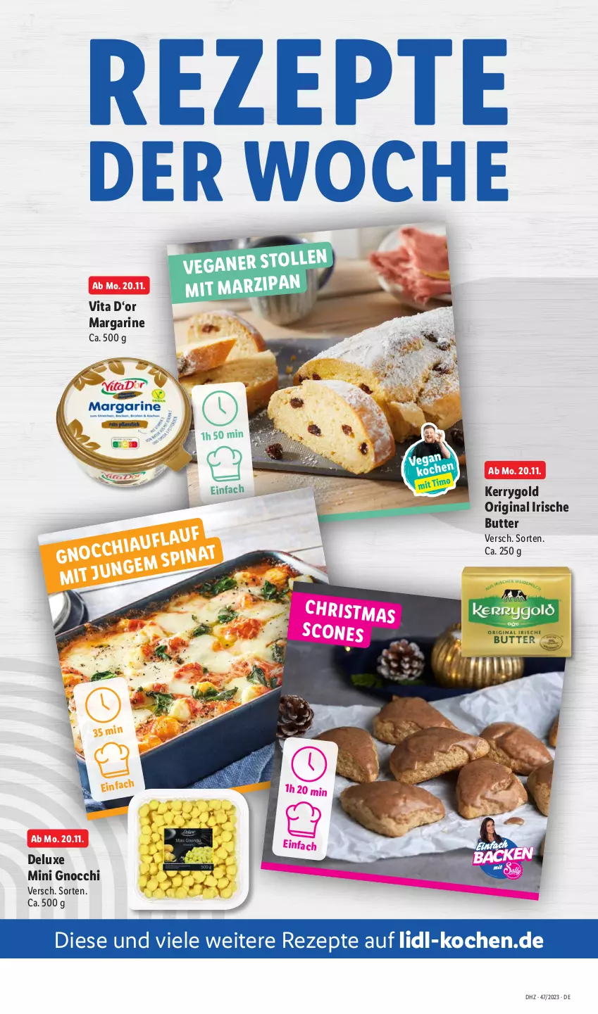 Aktueller Prospekt Lidl - Aktionsprospekt - von 20.11 bis 25.11.2023 - strona 30 - produkty: butter, gin, gnocchi, irische butter, kerrygold, margarine, marzipan, rezept, rezepte, spinat, vita