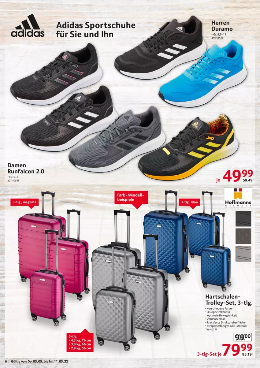 Aktueller Prospekt Selgros - Nonfood - von 05.05 bis 11.05.2022 - strona 6 - produkty: Adidas, Alcon, LG, Ria, Schal, Schale, schuhe, Sport, sportschuhe, Ti, trolley