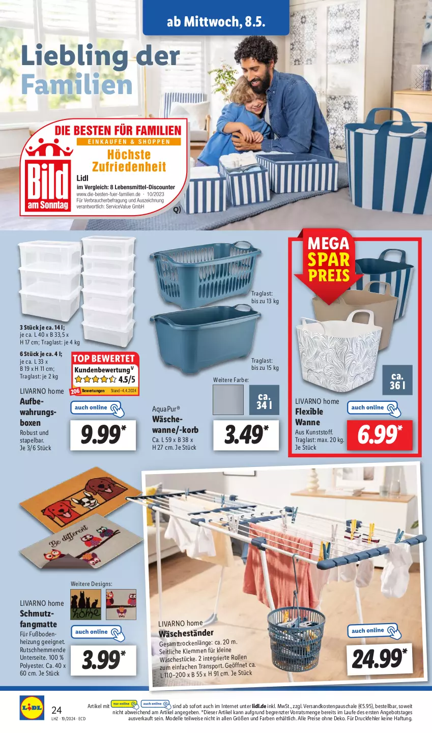 Aktueller Prospekt Lidl - Aktionsprospekt - von 06.05 bis 11.05.2024 - strona 26 - produkty: angebot, aqua, AquaPur, dell, eis, elle, korb, leine, Mode, ndk, reis, Schal, Schale, Sport, Ti, Wanne, ZTE