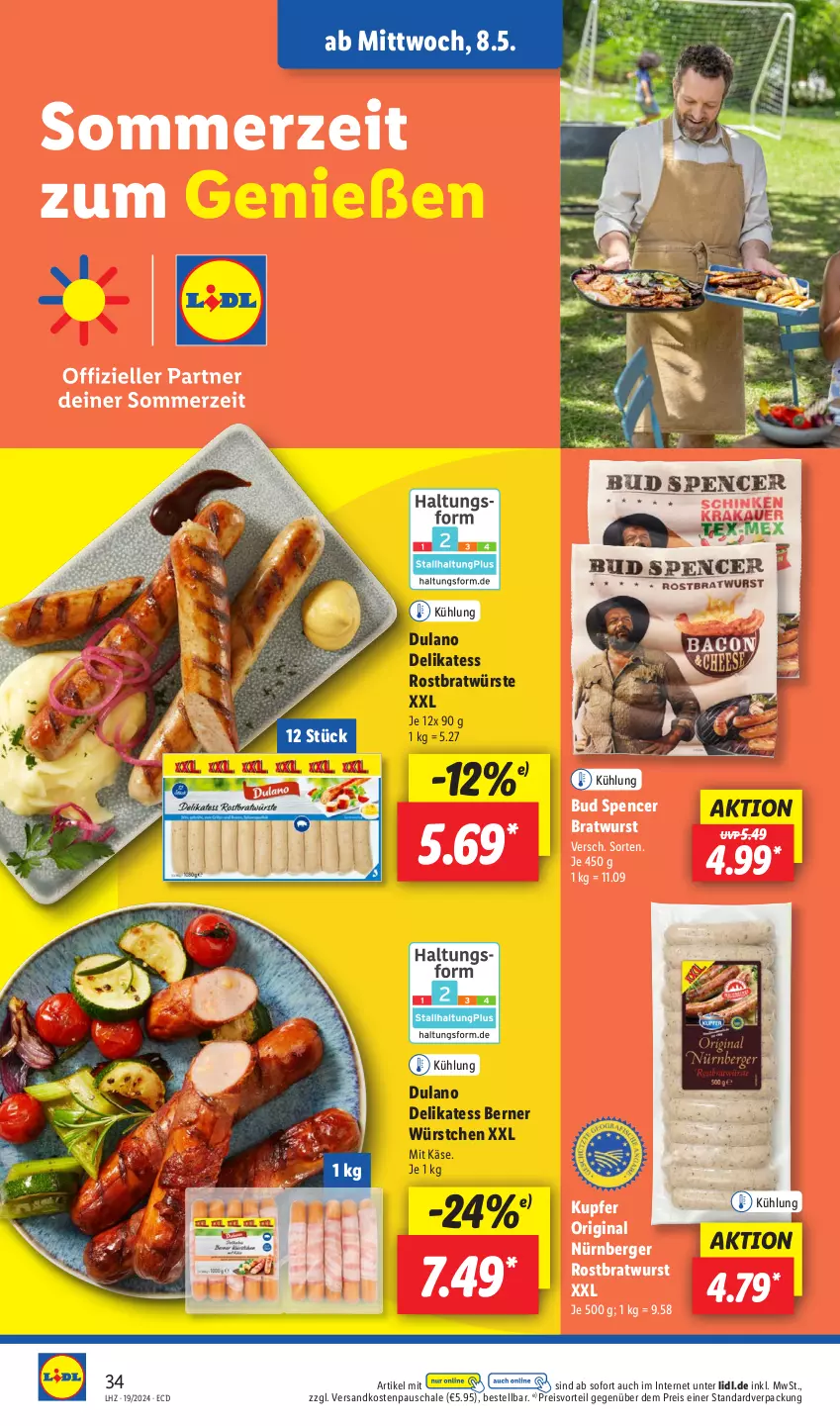 Aktueller Prospekt Lidl - Aktionsprospekt - von 06.05 bis 11.05.2024 - strona 38 - produkty: Berger, bratwurst, dulano, eis, gin, Käse, ndk, nürnberger, preisvorteil, reis, rostbratwurst, Schal, Schale, Ti, wurst, würstchen