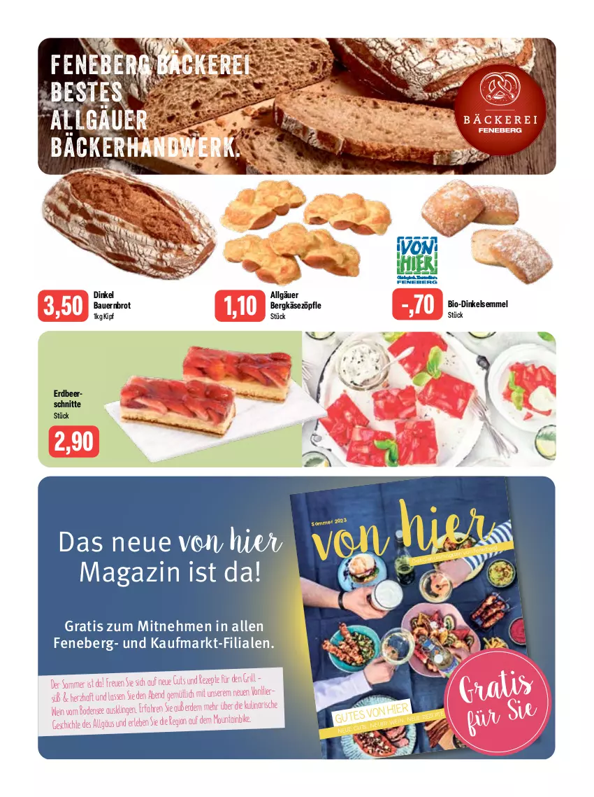 Aktueller Prospekt Feneberg - Prospekte - von 22.06 bis 24.06.2023 - strona 5 - produkty: auer, Bau, Bauer, Bergkäse, bio, brot, erde, grill, Käse, LG, magazin, nuss, rezept, rezepte, Semmel, Ti, wein