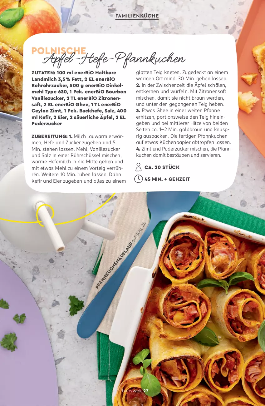 Aktueller Prospekt Rossmann - Prospekte - von 11.05 bis 31.07.2026 - strona 27 - produkty: apfel, bio, bourbon, bourbon vanille, braun, dinkelmehl, eier, eis, erde, geback, Hefe, Kefir, küche, Küchen, kuchen, landmilch, latte, LG, mehl, milch, papier, pfanne, Pfannkuchen, rezept, rezepte, rohrzucker, Rührschüssel, saft, salz, schüssel, Ti, usb, vanille, würfel, zitrone, zitronen, zitronensaft, zucker