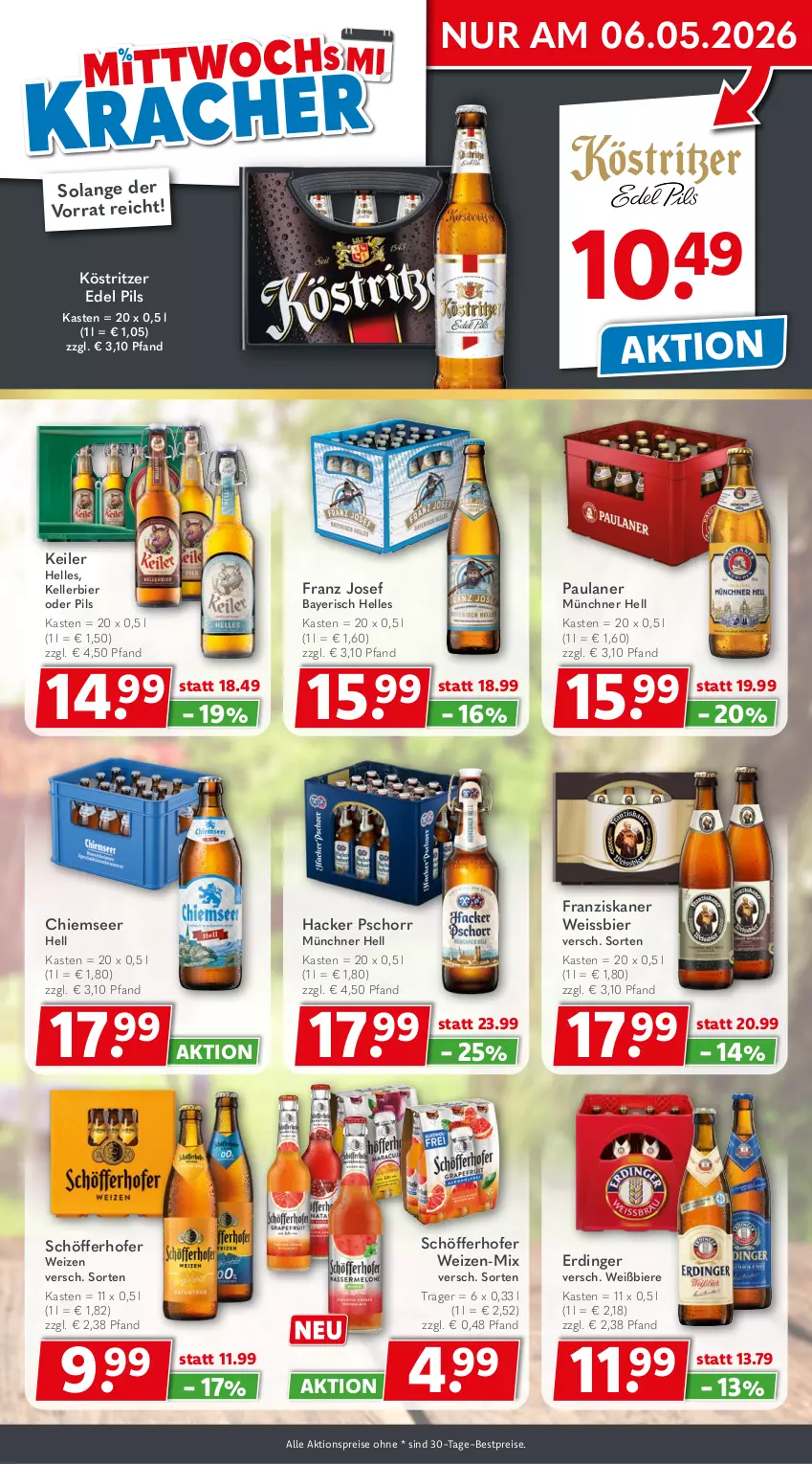 Aktueller Prospekt Getraenkeland - von 26.04 bis 08.05.2026 - strona 3 - produkty: aktionspreis, bestpreis, bestpreise, bier, Biere, eis, elle, erdinger, franziskaner, hacker pschorr, kellerbier, köstritzer, Paula, paulaner, pils, reis, schöfferhofer, Ti, weissbier