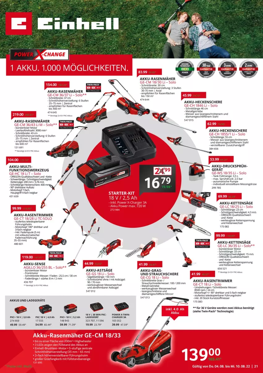 Aktueller Prospekt Selgros - Nonfood - von 04.08 bis 10.08.2022 - strona 21 - produkty: akku, akku-rasenmäher, auto, Brei, bügel, bürste, bürsten, cola, erde, heckenschere, Kette, ladegerät, LG, messer, rasen, rasenmäher, rasentrimmer, Rauch, rwe, säge, Schere, schnitten, senf, Teleskop, Ti, tisch, werkzeug