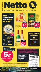 Gazetka promocyjna Netto - Woche 34 - Gazetka - ważna od 24.08 do 24.08.2024 - strona 1 - produkty: beko, bohne, bohnen, eis, fol epi, gutschein, gutscheine, kaffee, kaffeebohnen, Laufen, LG, melitta, rama, reis, rotkäppchen, sekt, Spiele, Ti