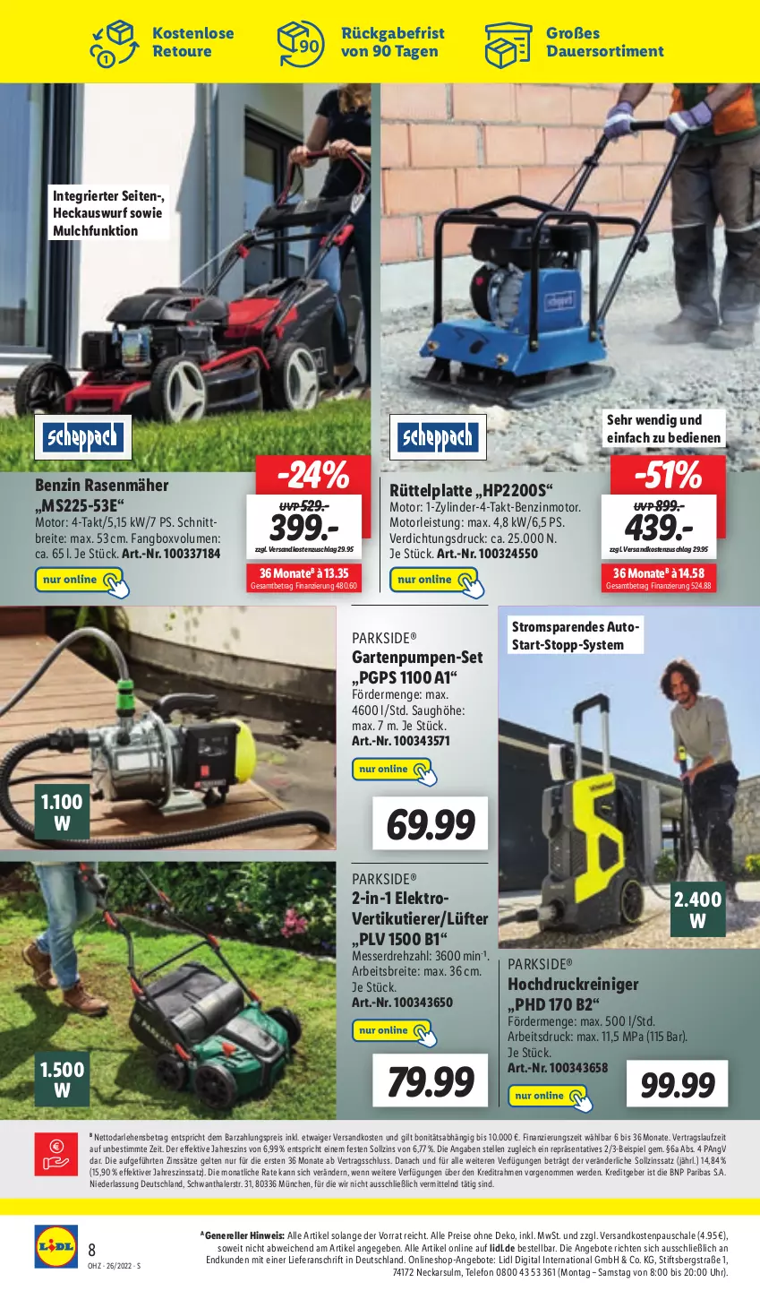 Aktueller Prospekt Lidl - Aktionsprospekt - von 27.06 bis 02.07.2022 - strona 59 - produkty: angebot, angebote, auer, auto, benzin rasenmäher, Brei, eis, Elektro, elle, erde, Garten, Gartenpumpe, GPS, hochdruckreiniger, HP, latte, messer, ndk, Parkside, rasen, rasenmäher, reiniger, reis, rel, Schal, Schale, telefon, Ti, Tiere, uhr