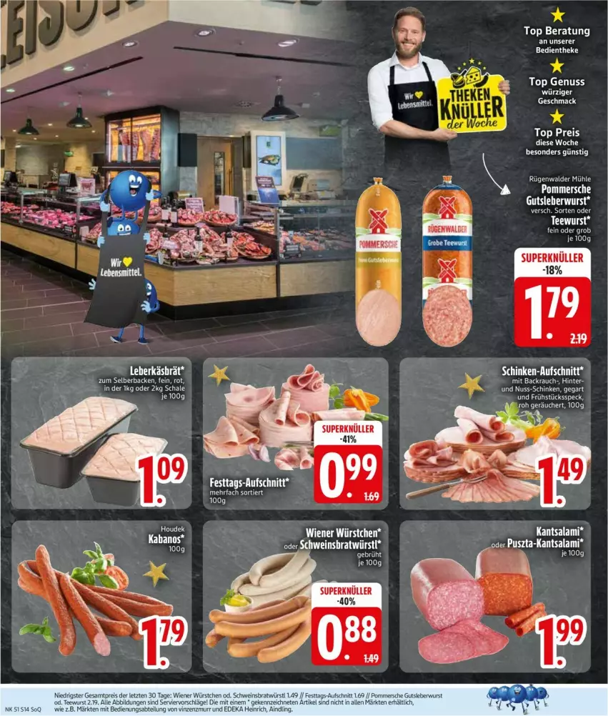 Aktueller Prospekt Edeka - Prospekte - von 15.12 bis 20.12.2025 - strona 16 - produkty: bio, deka, eier, eis, kabanos, leberkäs, mac, nuss, reis, salami, schinken, schwein, tee, teewurst, Ti, wein, wiener, wiener würstchen, wurst, würstchen, ZTE