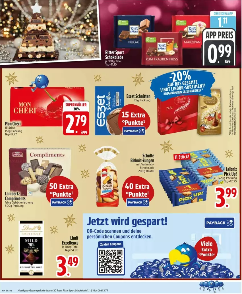 Aktueller Prospekt Edeka - Prospekte - von 15.12 bis 20.12.2025 - strona 18 - produkty: Amber, beutel, coupon, coupons, decke, deka, eis, elle, Feine Gebäckmischung, gebäckmischung, lambertz, leibniz, lindt, milch, Pick Up!, reis, ritter, ritter sport, schnitten, schoko, schokolade, Sport, Ti, vollmilch, ZTE