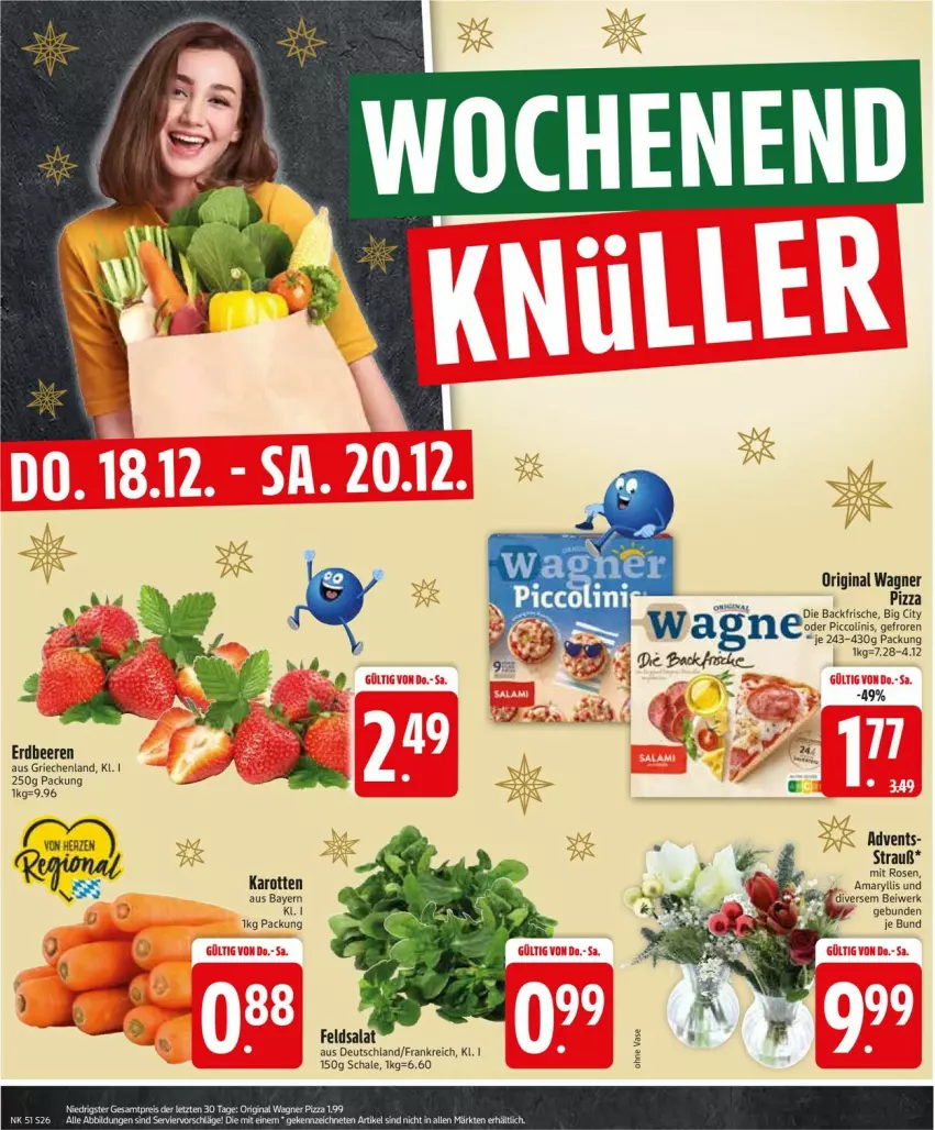 Aktueller Prospekt Edeka - Prospekte - von 15.12 bis 20.12.2025 - strona 28 - produkty: beere, beeren, erdbeere, erdbeeren, gin, karotten, original wagner, pizza, rosen, Schal, Schale, Ti, Vase, wagner