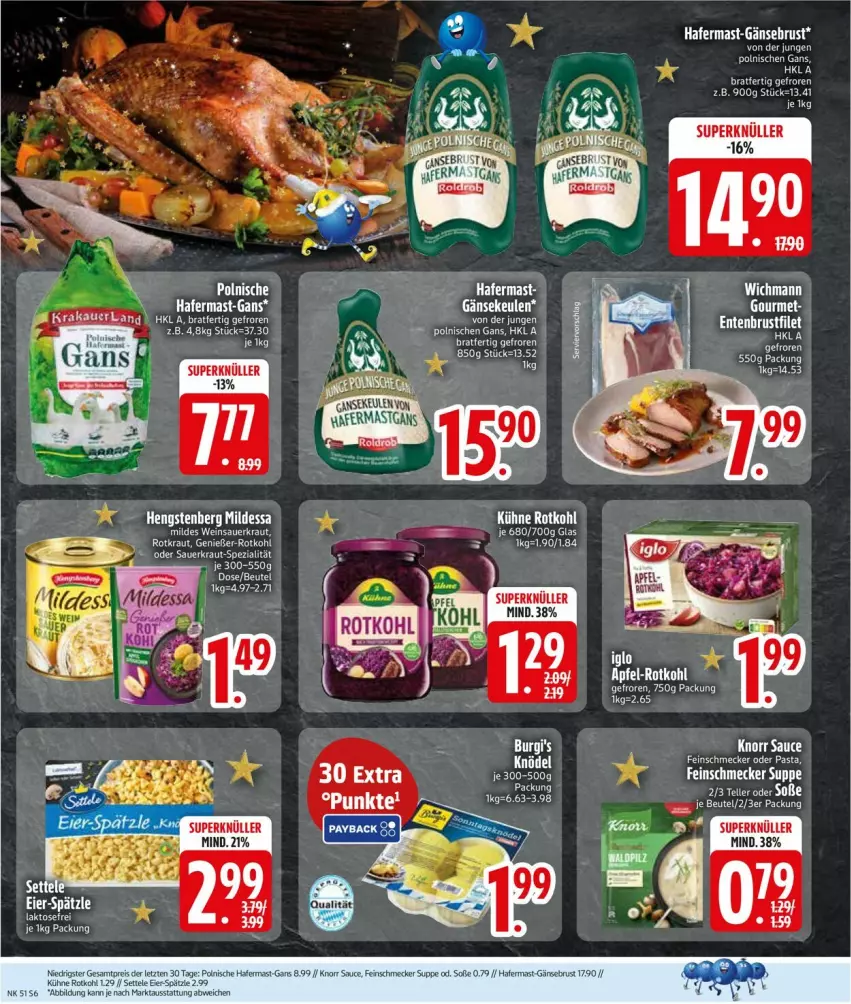 Aktueller Prospekt Edeka - Prospekte - von 15.12 bis 20.12.2025 - strona 8 - produkty: auer, beutel, deo, eier, elle, hafer, hengstenberg, knorr, krakauer, Kraut, Kühne, rotkohl, sauce, Sauerkraut, Spezi, tee, Ti, wein, Weinsauerkraut