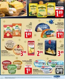 Gazetka promocyjna Edeka - Prospekte - Gazetka - ważna od 20.12 do 20.12.2025 - strona 12 - produkty: alkohol, arla, bavaria blu, Becher, bergader, beutel, bio, emmentaler, finello, Fondue, frischkäse, frischkäsezubereitung, Käse, leine, miree, ohne alkohol, philadelphia, Ria, sac, Spezi