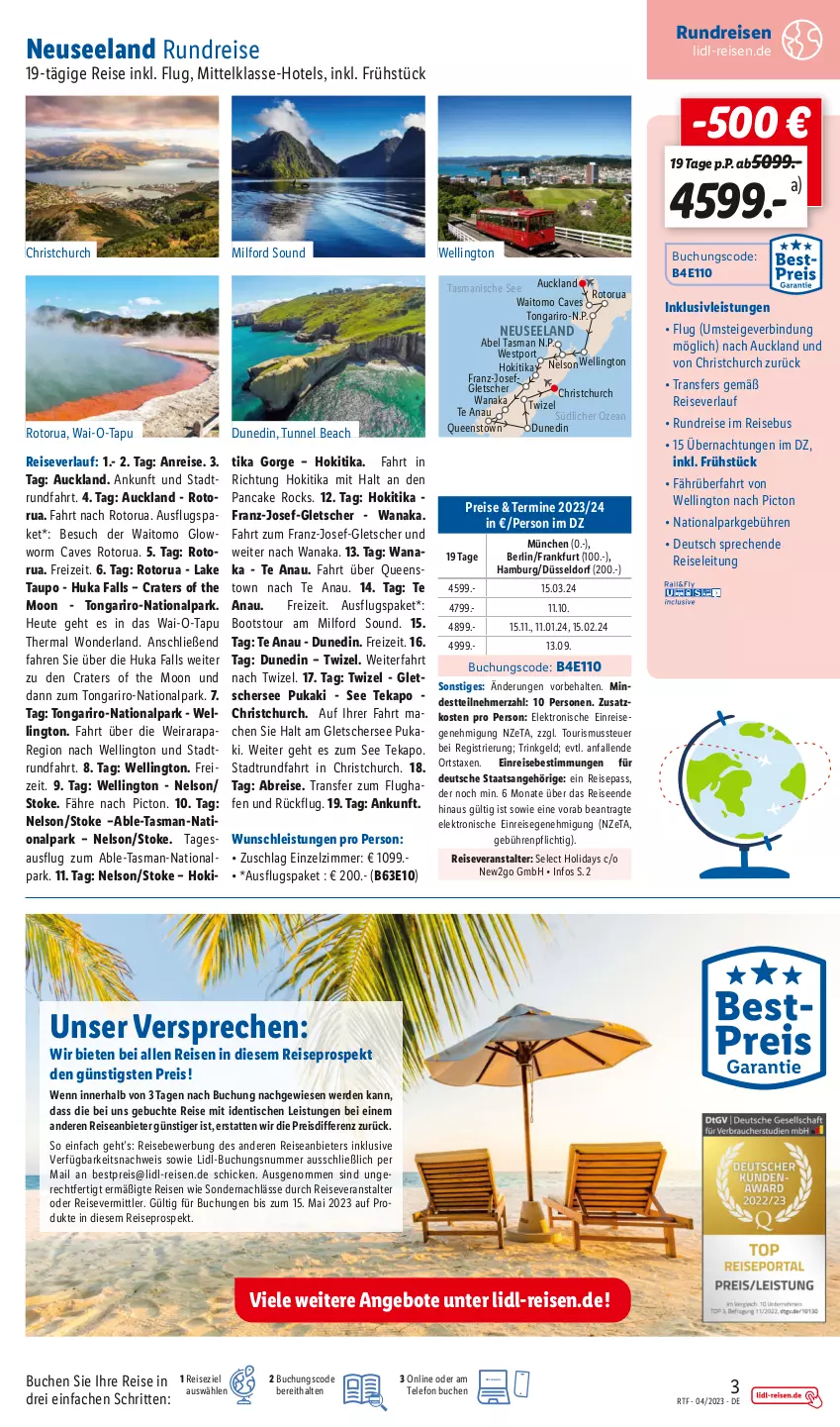 Aktueller Prospekt Lidl - Themenflyer April 2023 - von 12.04 bis 30.04.2023 - strona 3 - produkty: angebot, angebote, axe, bestpreis, Brei, buch, eis, Elan, Elektro, erde, Heu, inklusivleistungen, Kaki, milford, reis, reiseveranstalter, reiseverlauf, telefon, Ti, tisch