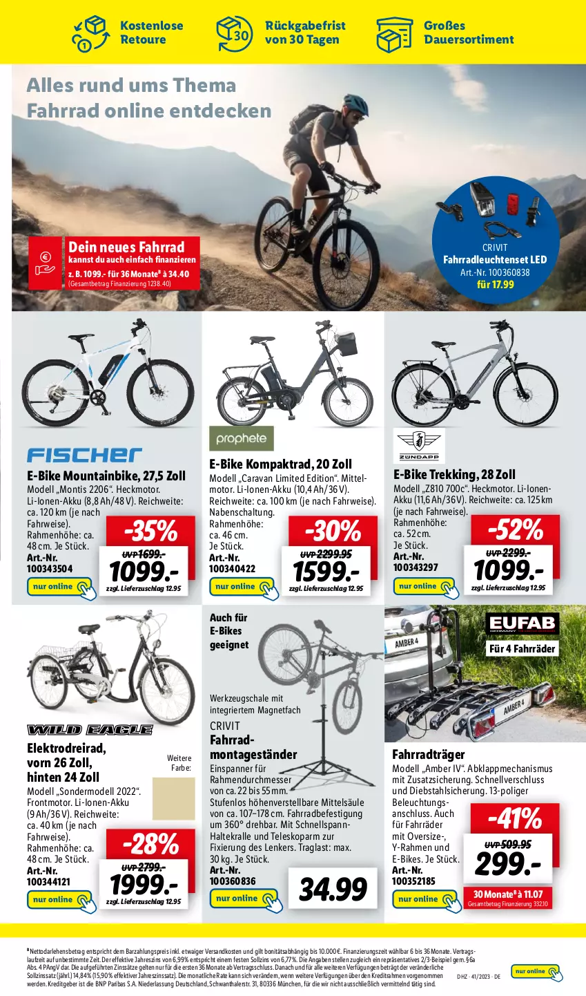 Aktueller Prospekt Lidl - Aktionsprospekt - von 09.10 bis 14.10.2023 - strona 35 - produkty: akku, Amber, auer, beleuchtung, crivit, decke, dell, Dreirad, E-Bike, E-Bikes, eis, Elektro, elle, erde, Fahrrad, Leuchte, leuchten, messer, Mode, Mountainbike, ndk, reis, rwe, Schal, Schale, Teleskop, Ti, werkzeug