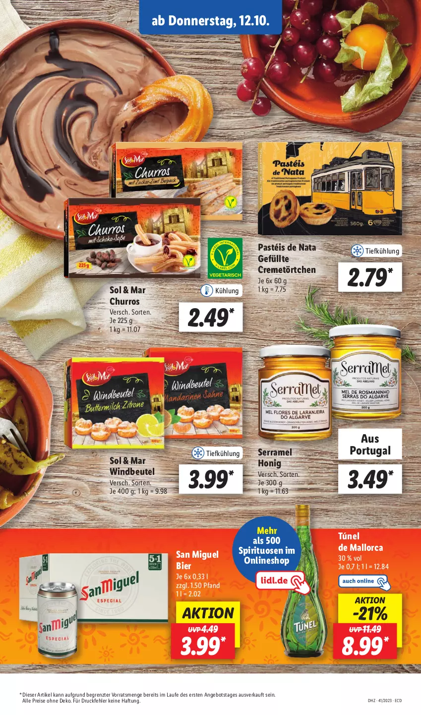 Aktueller Prospekt Lidl - Aktionsprospekt - von 09.10 bis 14.10.2023 - strona 51 - produkty: angebot, beutel, bier, creme, eis, honig, reis, spirituosen, Ti, Törtchen, Windbeutel, ZTE