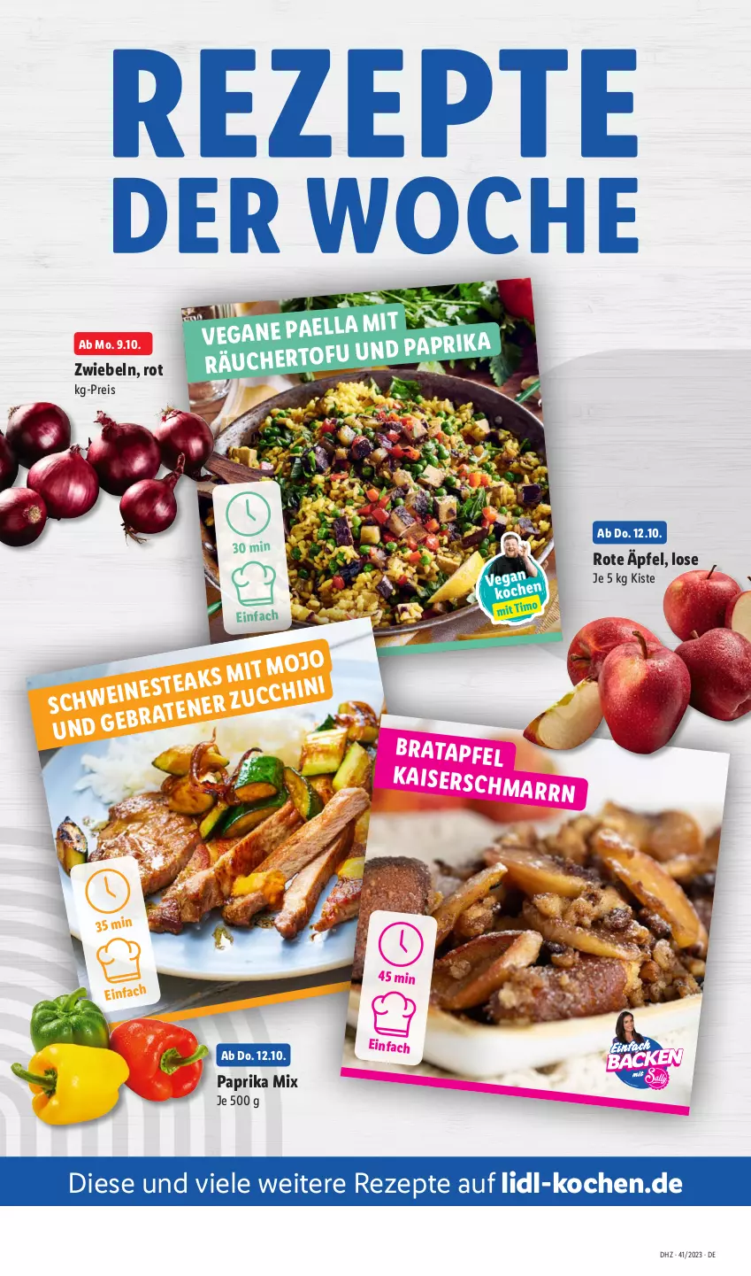 Aktueller Prospekt Lidl - Aktionsprospekt - von 09.10 bis 14.10.2023 - strona 9 - produkty: apfel, braten, eis, Kaiser, paprika, paprika mix, reis, rezept, rezepte, zwiebel, zwiebeln