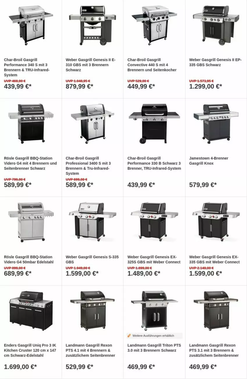 Aktueller Prospekt Obi - Prospekte - von 03.10 bis 11.10.2023 - strona 4 - produkty: char-broil, edelstahl, enders, gasgrill, grill, Kocher, rösle, Ti, weber