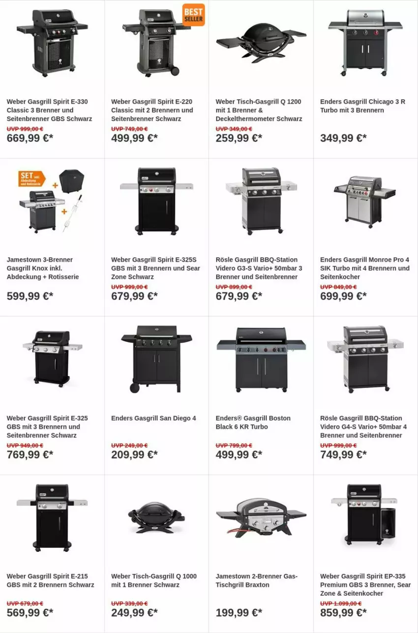 Aktueller Prospekt Obi - Prospekte - von 03.10 bis 11.10.2023 - strona 6 - produkty: decke, Deckel, enders, gasgrill, grill, Kocher, lack, rösle, thermometer, Ti, tisch, tischgrill, weber