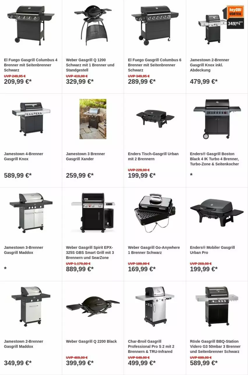 Aktueller Prospekt Obi - Prospekte - von 03.10 bis 11.10.2023 - strona 7 - produkty: char-broil, enders, gasgrill, grill, Kocher, lack, rösle, Ti, tisch, weber