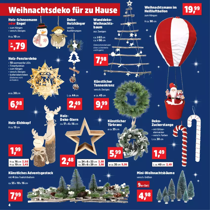 Aktueller Prospekt Thomas Philipps - von 18.11 bis 23.11.2024 - strona 4 - produkty: ball, batterie, batterien, Bau, dekoration, eis, Engel, ente, erde, fenster, Holz, Kette, Kranz, Kugel, leds, lichterkette, Luftballon, rel, Tannenkranz, tee, Teelicht, teelichthalter, Ti, timer, Türkranz, Wanddeko, Weihnachtsbaum, zucker