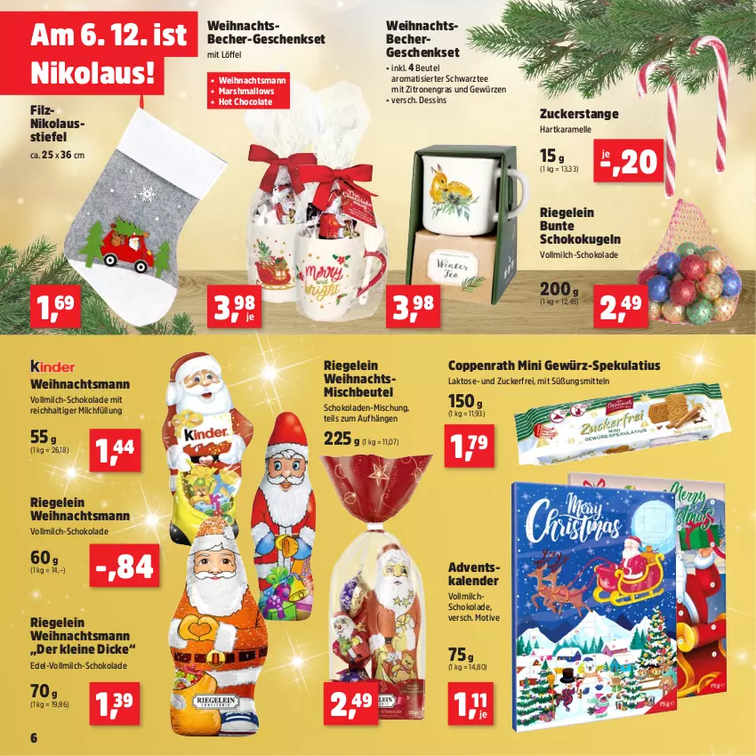 Aktueller Prospekt Thomas Philipps - von 18.11 bis 23.11.2024 - strona 6 - produkty: Adventskalender, Becher, beutel, cola, coppenrath, elle, geschenkset, gewürz, karamell, Kugel, leine, Löffel, mars, milch, riegel, schoko, schokolade, schokoladen, tee, Ti, vollmilch, zitrone, zitronen, ZTE, zucker