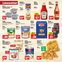 Gazetka promocyjna Thomas Philipps - Gazetka - ważna od 23.11 do 23.11.2024 - strona 18 - produkty: auer, barilla, Bau, Bauer, Berger, bockwurst, burger, chili, eintopf, eis, ente, frucht, hartweizen, heinz, hühner, Hühnersuppe, kartoffel, kartoffeln, ketchup, Königsberger Klopse, lebensmittel, linsen, mac, malz, mandarin-orangen, nudel, nudeln, orange, orangen, pasta, pfirsich, pfirsiche, sauce, Schmalz, sim, speisekartoffeln, suppe, suppen, Ti, tomato ketchup, topf, wurst, zucker, zwiebel