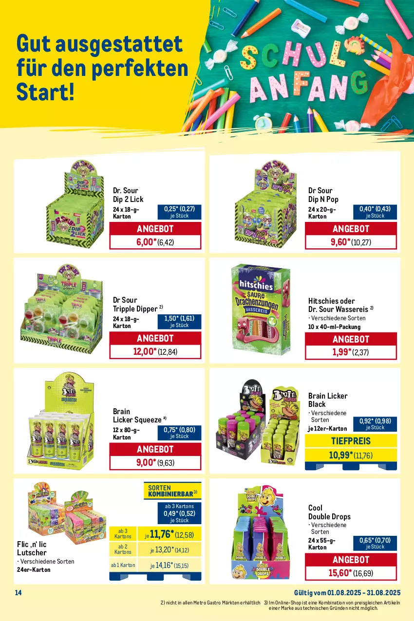 Aktueller Prospekt Metro - Monats-Mix - von 01.08 bis 31.08.2025 - strona 14 - produkty: angebot, beutel, chips, cracker, crunchips, dip, eis, erdnuss, erdnüsse, lack, lays, lorenz, lorenz crunchips, Lutscher, Metro, metro gastro, nuss, pringles, reis, ring, Ti, tiefpreis, tuc, ültje, ültje erdnüsse, wasser, wassereis