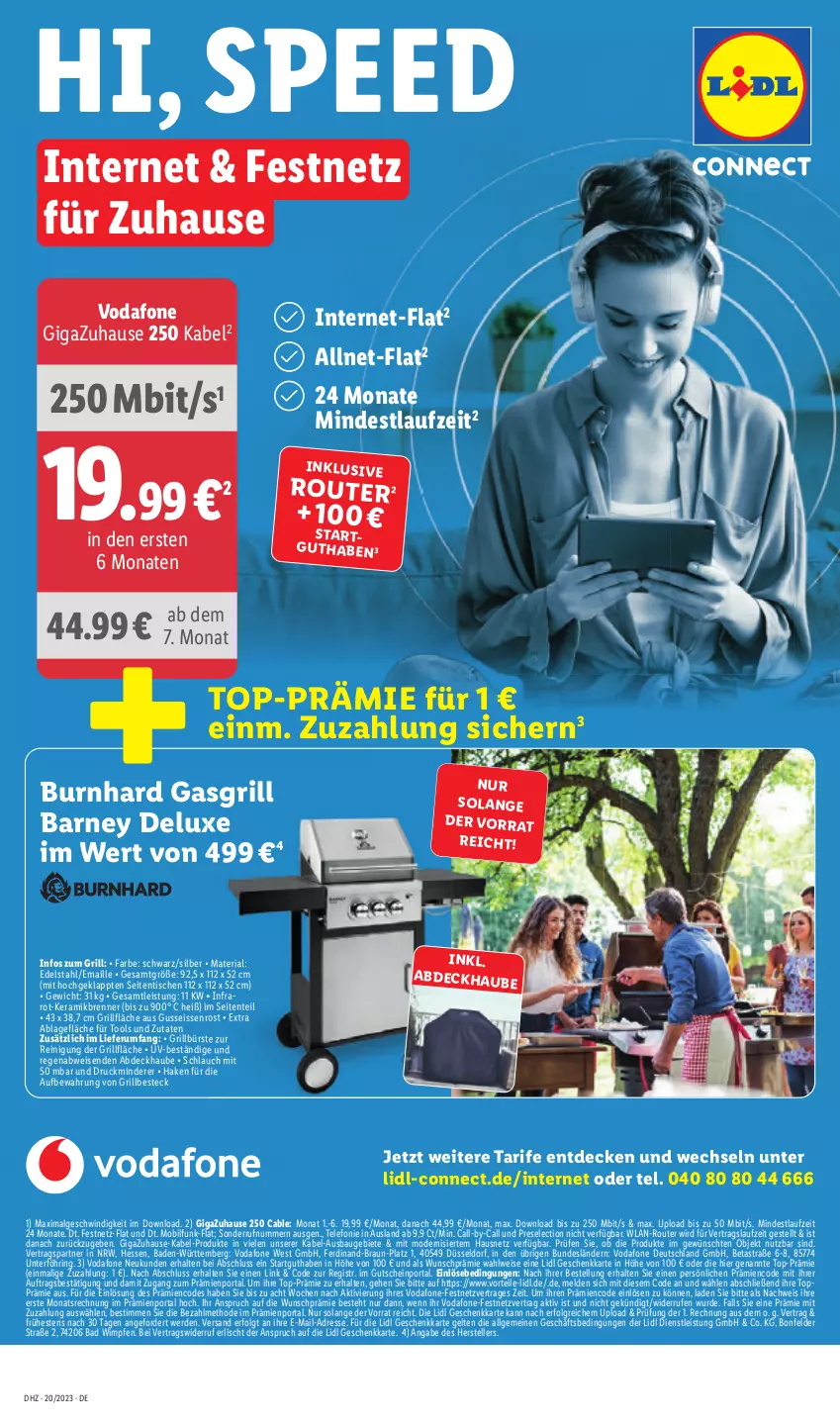 Aktueller Prospekt Lidl - Aktionsprospekt - von 15.05 bis 20.05.2023 - strona 58 - produkty: abdeckhaube, Astra, Bad, Bau, besteck, braun, bürste, decke, edelstahl, eis, elle, ente, erde, gasgrill, grill, gsw, gutschein, HP, LG, maille, Mode, Reinigung, Ria, ring, Router, rum, schlauch, spee, telefon, teller, Ti, tisch, usb, vodafone