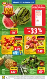 Gazetka promocyjna Lidl - Aktionsprospekt - Gazetka - ważna od 20.05 do 20.05.2023 - strona 40 - produkty: Abtei, ananas, angebot, discount, eis, ente, frucht, magazin, melone, Nektar, nektarinen, obst, Obst und Gemüse, reis, salat, Ti, tomate, tomaten, und gemüse, wasser, wassermelone